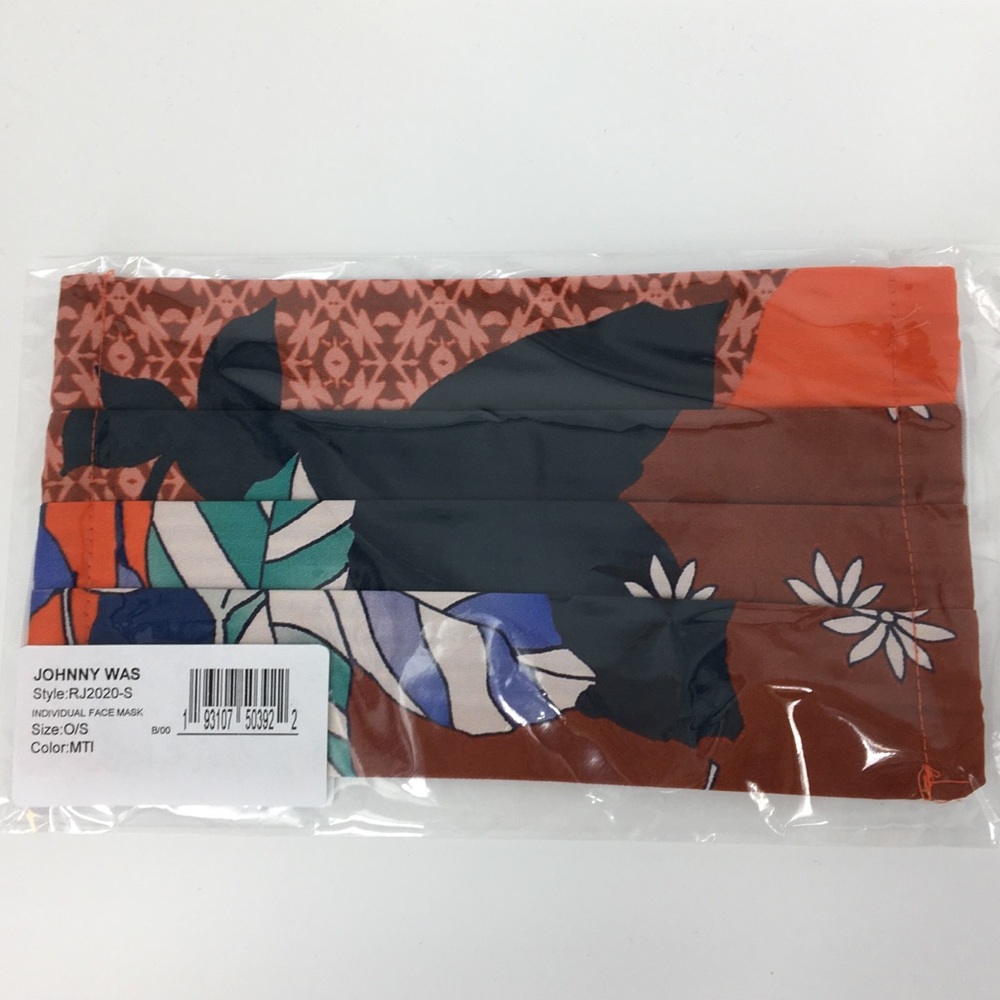Johnny Was Mask Floral Cotton Red Black